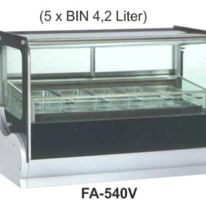 Mesin Pemajang Es Krim Scoop (Ice Cream Scooping Cabinet) 5 Bin Kapasitas 4.2 Liter : FA-540V