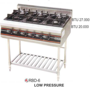 Kompor Gas 6 Tungku dengan Kaki (Gas Open Burner with Stand): RBD-6