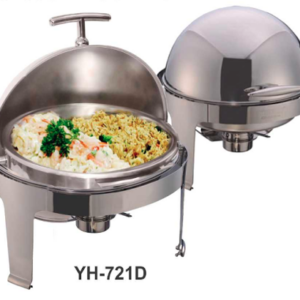 Alat Prasmanan 6 Liter tanpa Penutup Kaca (Chafing Dish Round Roll Top without Window Lid) : YH-721D