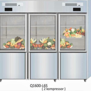 Lemari Es Pendingin (Combi Glass Door Cooler-Freezer) 6 Rak : Q1600-L6S