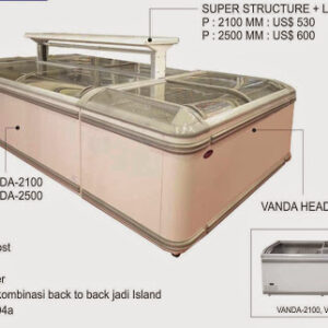 Mesin Freezer Pemajang Makanan Kapasitas Besar ( Minimarket Glass Door Freezer) : VND-25