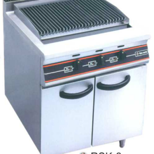 Alat Panggang Gas Batu Arang dengan Rak Lemari (Char Rock Gas Open Griddle Broiler Shelf Cabinet) : RSK-3