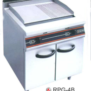 Alat Panggang Gas Datar Bergerigi dengan Rak Lemari (Strip Gas Open Griddle Broiler Shelf Cabinet) : RPG-4B