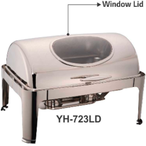 Alat Prasmanan 9 Liter dengan Penutup Kaca (Chafing Dish Oblong Roll Top with Window Lid) : YH-723LD